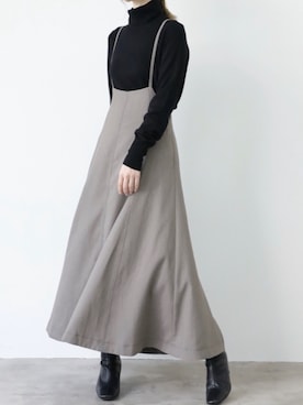 「アイテム（オールインワン・サロペット）」を使った、UNFIELDさん（レディース・156cm）の秋コーディネート