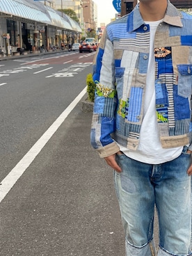 「JUNYA WATANABE MAN（ジュンヤワタナベマン）のアイテム（テーラードジャケット）」を使った、ふじまるさん（メンズ・165cm）の春コーディネート