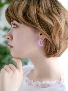 「フープイヤリング」｜JEWEL ADDICT STAFFさん（レディース・165cm）の夏コーディネート