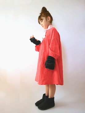 「kimuratanのアイテム（ワンピース、レッド系）」を使った、ton103wearさん（キッズ・110cm）の秋コーディネート