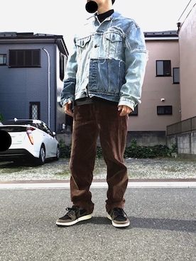 「LouisVuitton」｜「アイテム（デニムジャケット）」を使った、G  O  S  U  K  E  ™️さん（メンズ・163cm）の冬コーディネート