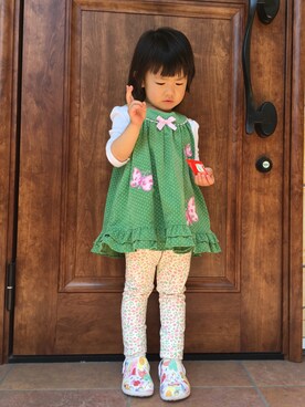 「Carter's（カーターズ）のアイテム（ワンピース/ドレス）」を使った、✨MIYU💫さん（キッズ・90cm）の春コーディネート