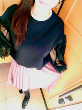 「H&M DIVIDED（エイチアンドエム　ディヴァイデッド）のアイテム（スウェット）」を使った、h i t o m i ♡相 互♡さん（レディース・157cm）の冬コーディネート