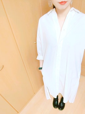 「ソックス」｜「アイテム（シャツワンピース）」を使った、h i t o m i ♡相 互♡さん（レディース・157cm）の春コーディネート