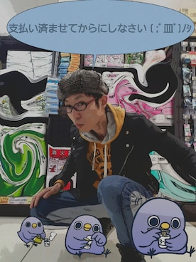 「BLACK by VANQUISH(ブラックバイバンキッシュ)のアイテム(ライダースジャケット)」を使った、THE MAD HATTERさん(メンズ・181cm)の秋コーディネート