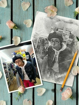 「dictionary（ディクショナリー）のアイテム（帽子）」を使った、THE MAD HATTERさん（メンズ・181cm）の春コーディネート