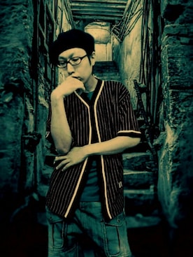 「PPFM（ピーピーエフエム）のアイテム（パンツ）」を使った、THE MAD HATTERさん（メンズ・180cm）の夏コーディネート