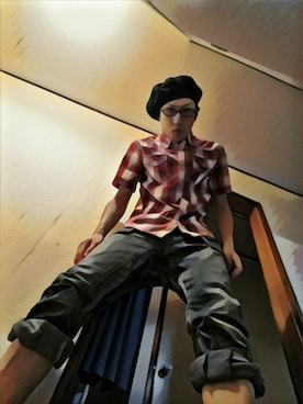 「PPFM（ピーピーエフエム）のアイテム（パンツ）」を使った、THE MAD HATTERさん（メンズ・180cm）の秋コーディネート