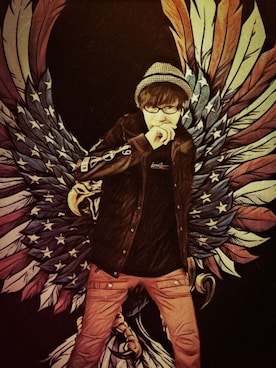 「PPFM（ピーピーエフエム）のアイテム（帽子）」を使った、THE MAD HATTERさん（メンズ・180cm）の冬コーディネート