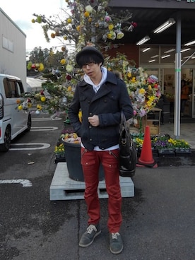 「semantic design（セマンティックデザイン）のアイテム（パーカー）」を使った、THE MAD HATTERさん（メンズ・180cm）の冬コーディネート