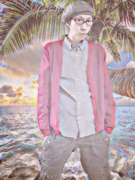 「PPFM（ピーピーエフエム）のアイテム（パンツ）」を使った、THE MAD HATTERさん（メンズ・180cm）の冬コーディネート