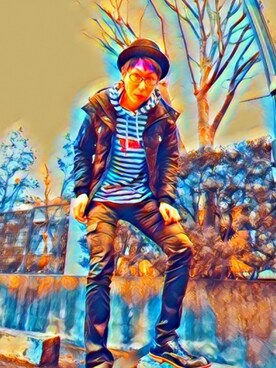 「semantic design（セマンティックデザイン）のアイテム（カーゴパンツ）」を使った、THE MAD HATTERさん（メンズ・180cm）の冬コーディネート