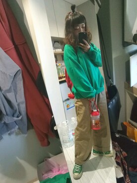 「BROWN」｜「アイテム（アクセサリー）」を使った、fishさん（レディース・154cm）の冬コーディネート