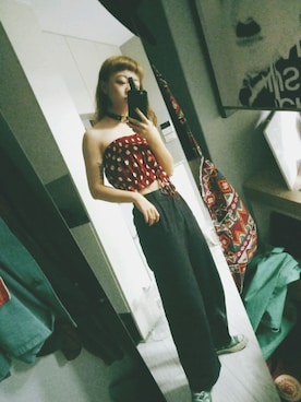 「red」｜「アイテム（その他）」を使った、fishさん（レディース・154cm）の春コーディネート