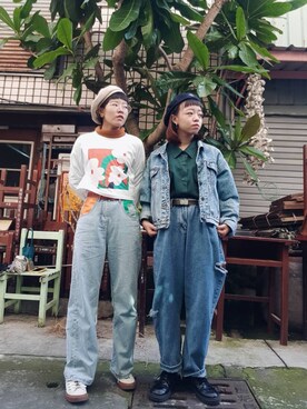 「Vintage mix」｜「アイテム（ジャケット/アウター）」を使った、fishさん（レディース・154cm）の冬コーディネート