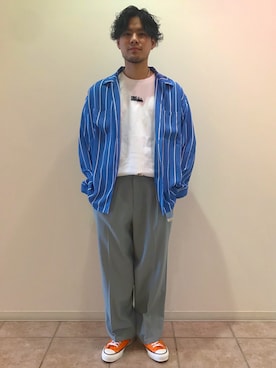 「JUNRED（ジュンレッド）のアイテム（スニーカー）」を使った、kazukiさん（メンズ・170cm）の春コーディネート