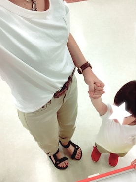「むすめコーデ」｜「アイテム（チノパンツ）」を使った、MIKA.Fさん（レディース・155cm）の夏コーディネート