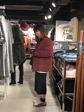 「FOREVER 21（フォーエバー トゥエンティーワン）のアイテム（ダウンジャケット/コート）」を使った、TYさん（レディース・158cm）の冬コーディネート