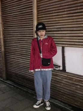 「アイテム（サンバイザー）」を使った、TYさん（レディース・158cm）の春コーディネート