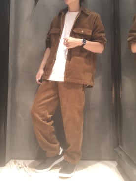 「UNION STATION（ユニオンステーション）のコーデュロイシェフパンツ（その他パンツ）」を使った、隼さん（メンズ・160cm）の秋コーディネート