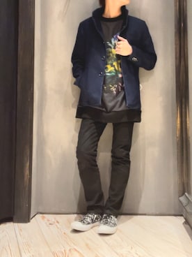 「RATTLE TRAP（ラトルトラップ）のアイテム（デニムジャケット）」を使った、隼さん（メンズ・160cm）の冬コーディネート