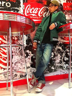 「キヤップ」｜「アイテム（ブルゾン）」を使った、Daiki habaさん（メンズ・165cm）の冬コーディネート