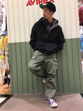 「オリーブ」｜「アイテム（デニムジャケット）」を使った、Daiki habaさん（メンズ・165cm）の夏コーディネート