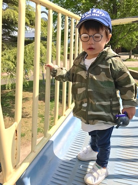 「OLD NAVY（オールドネイビー）のアイテム（キャップ）」を使った、HIROさん（キッズ・80cm）の春コーディネート