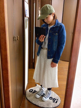 「URBAN RESEARCH（アーバンリサーチ）のアイテム（その他パンツ、ホワイト系）」を使った、ちいぶうさん（レディース・145cm）の春コーディネート