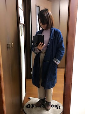 「Timberland（ティンバーランド）のアイテム（その他シューズ、ブラウン系）」を使った、ちいぶうさん（レディース・145cm）の春コーディネート