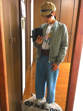 「花見コーデ」｜「アイテム（キャスケット）」を使った、ちいぶうさん（レディース・145cm）の春コーディネート