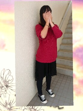 「無印良品（ムジルシリョウヒン）のアイテム（スニーカー、ブラック系）」を使った、E-R!さん（レディース・162cm）の冬コーディネート