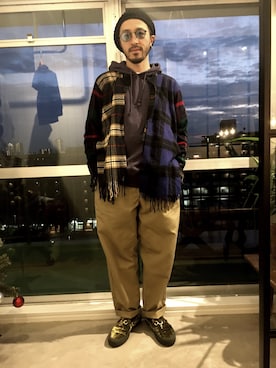 「OLD PARK（オールドパーク）のアイテム（ジャケット/アウター）」を使った、zuhhooさん（メンズ・170cm）の冬コーディネート
