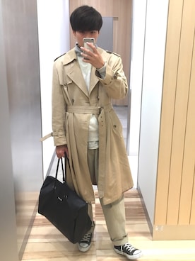 「BEAMS（ビームス）のアイテム（ボストンバッグ）」を使った、きよまさん（メンズ・182cm）の秋コーディネート