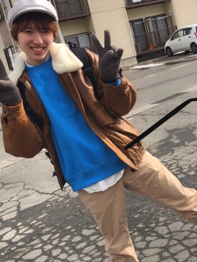 「フォローミー」｜「アイテム（キャスケット）」を使った、けんすけさん（メンズ・165cm）の冬コーディネート