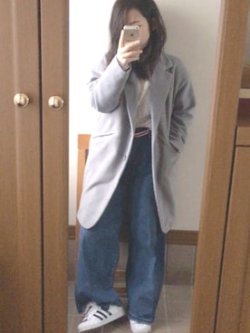 「e.r.g*（イーアールジー）のアイテム（ジャケット/アウター）」を使った、erikaさん（レディース・152cm）の春コーディネート