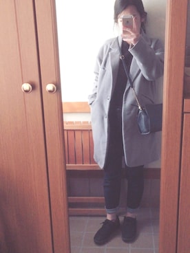 「e.r.g*（イーアールジー）のアイテム（ジャケット/アウター）」を使った、erikaさん（レディース・152cm）の冬コーディネート