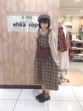 「SM2（エスエムツー）のアイテム（ハンチング/ベレー帽）」を使った、いしも。さん（レディース・165cm）の秋コーディネート