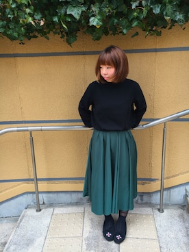 「アイテム（モカシン/デッキシューズ）」を使った、Hamaguchiさん（レディース・146cm）の春コーディネート