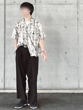 「アイテム（ドレスシューズ、ブルー系）」を使った、ゆーとさん（メンズ・175cm）の夏コーディネート