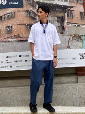 「MUJI」｜「アイテム（財布/小物）」を使った、W3110 さん（メンズ・170cm）の夏コーディネート