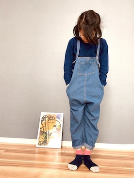 「no brand（ノーブランド）のアイテム（サロペット/オーバーオール）」を使った、haruhiko.toukoさん（キッズ・140cm）の春コーディネート