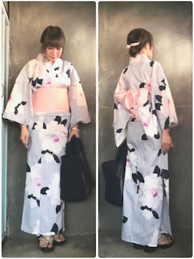 「ヘアアクセ」｜「アイテム（浴衣）」を使った、saraさん（レディース・156cm）の夏コーディネート