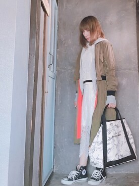スタジャンを使った ロングコート の人気ファッションコーディネート Wear
