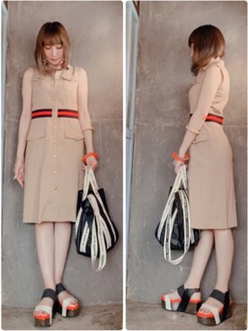 Loveless ノースリーブシャツワンピースを使った人気ファッションコーディネート Wear