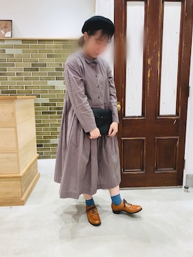 「chambre de charme（シャンブルドゥシャーム）のアイテム（ワンピース）」を使った、かなさん（レディース・155cm）の冬コーディネート