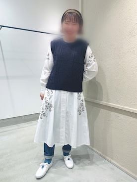 「chambre de charme（シャンブルドゥシャーム）のアイテム（シューズ）」を使った、かなさん（レディース・155cm）の冬コーディネート