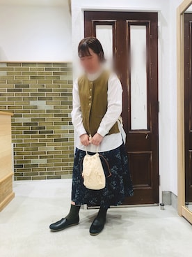 「chambre de charme（シャンブルドゥシャーム）のアイテム（スカート）」を使った、かなさん（レディース・155cm）の冬コーディネート