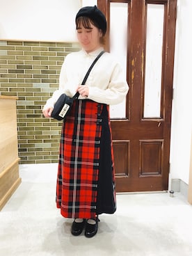 「chambre de charme（シャンブルドゥシャーム）のアイテム（スカート）」を使った、かなさん（レディース・155cm）の冬コーディネート