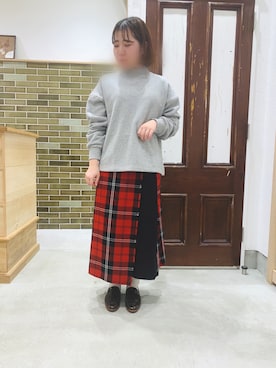「chambre de charme（シャンブルドゥシャーム）のアイテム（スカート）」を使った、かなさん（レディース・155cm）の冬コーディネート